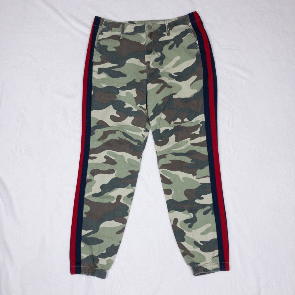 Mother The No Zip Misfit Pants Womens Size 28 Camo Side Stripe Jogger